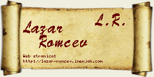 Lazar Romčev vizit kartica